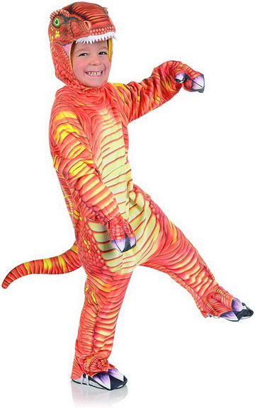 Underwraps Orange T Rex Printed Child Costume Jump...