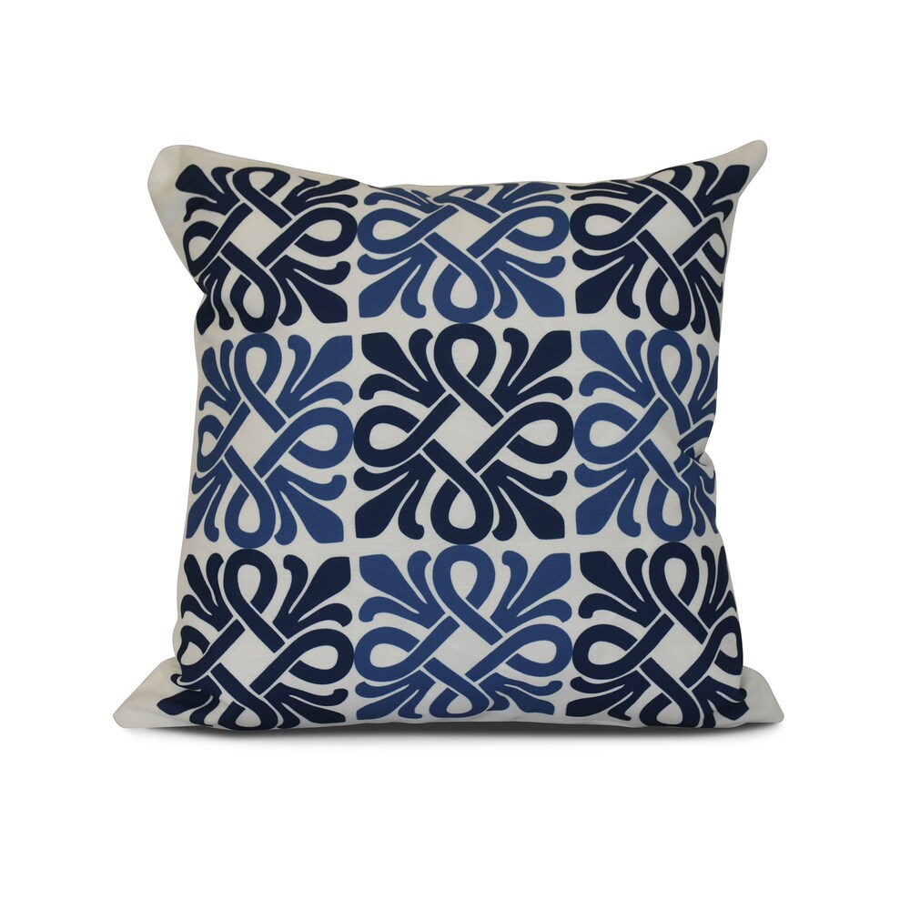 Tiki Square  Geometric Print Outdoor Pillow