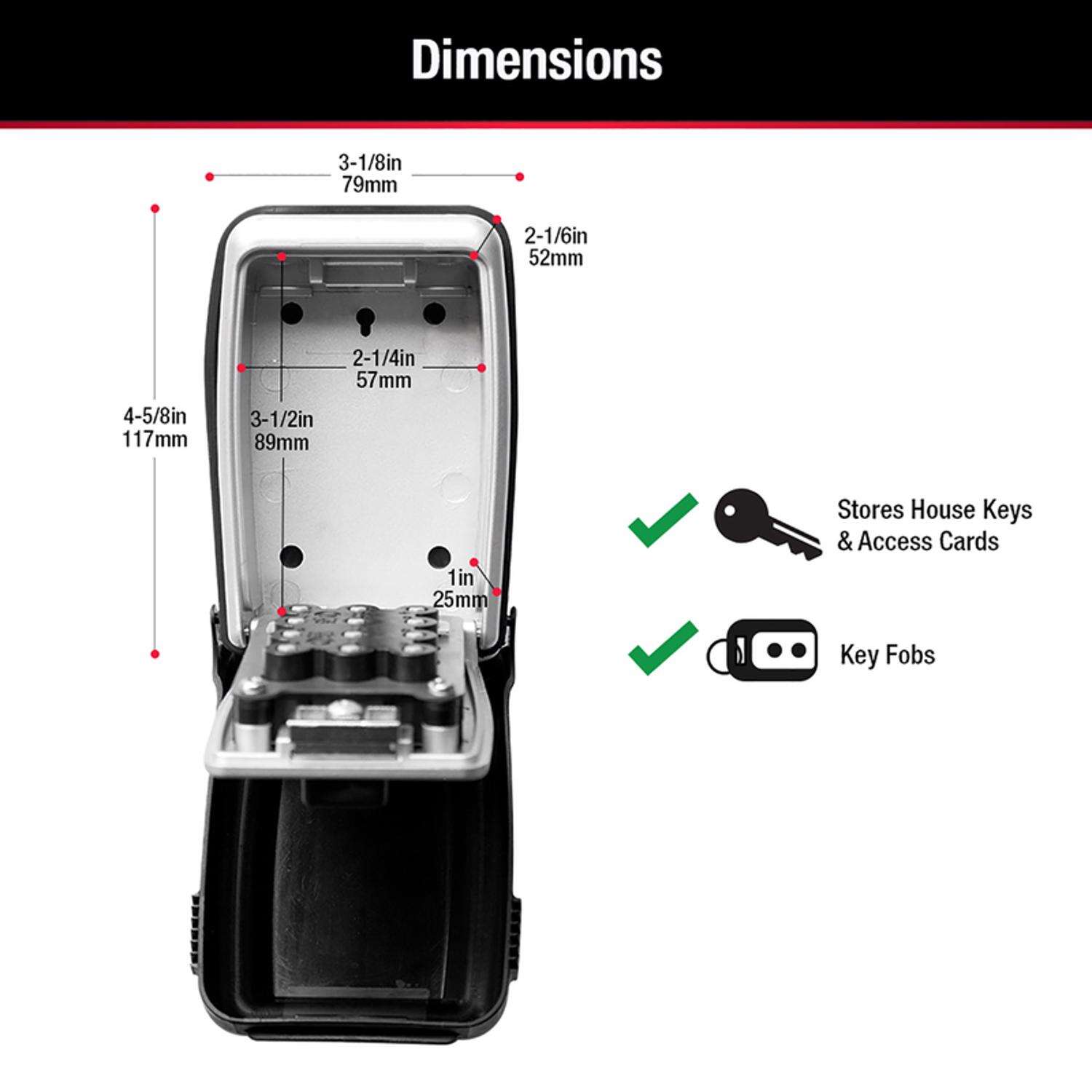 Master Lock 0.004 cu ft Combination Lock Gray Lock Box