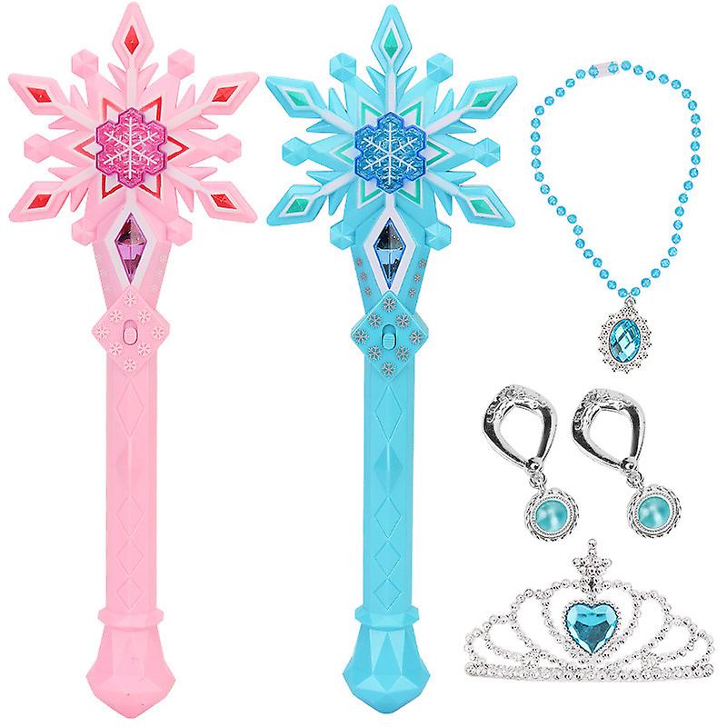 Light Up Frozen Snowflake Wand Magic Toy For Kids