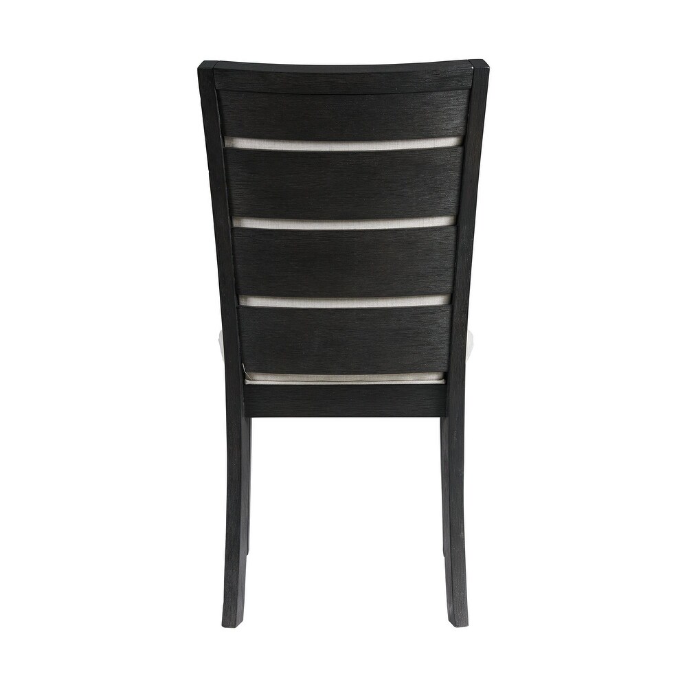 Picket House Furnishings Jasper Dining Slat Back Side Chair Set in Black