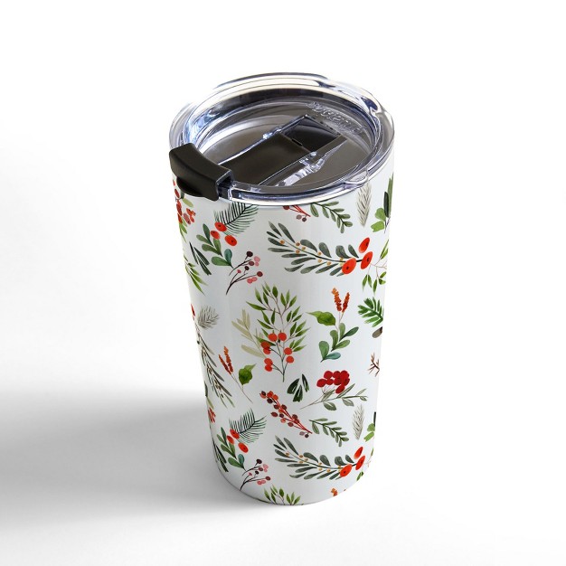 Marta Barragan Camarasa Christmas Botany 001 Travel Mug 20 Oz Stainless Steel Travel Mug Deny Designs