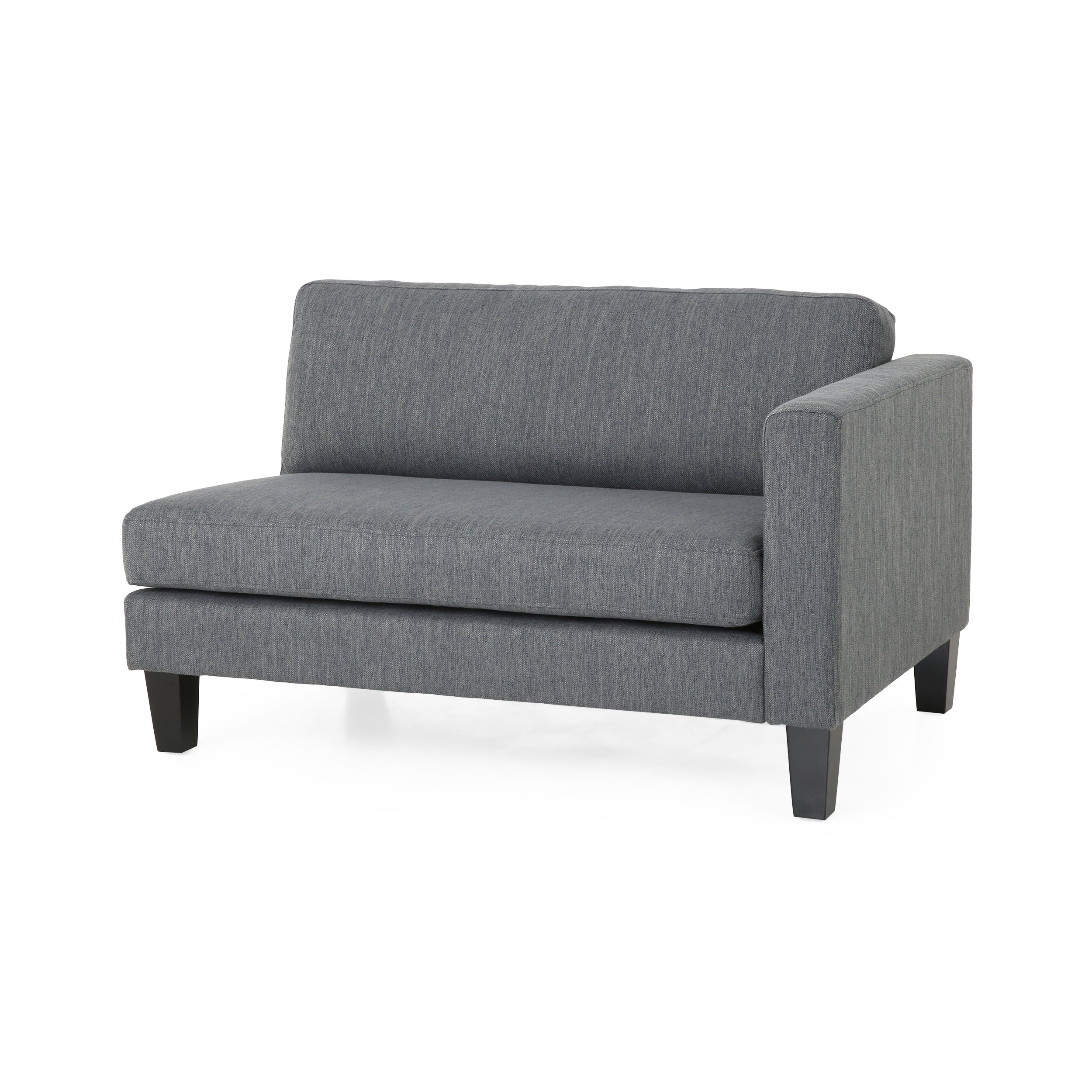 Ilaan Contemporary 4 Seater Fabric Sofa with Accent Pillows