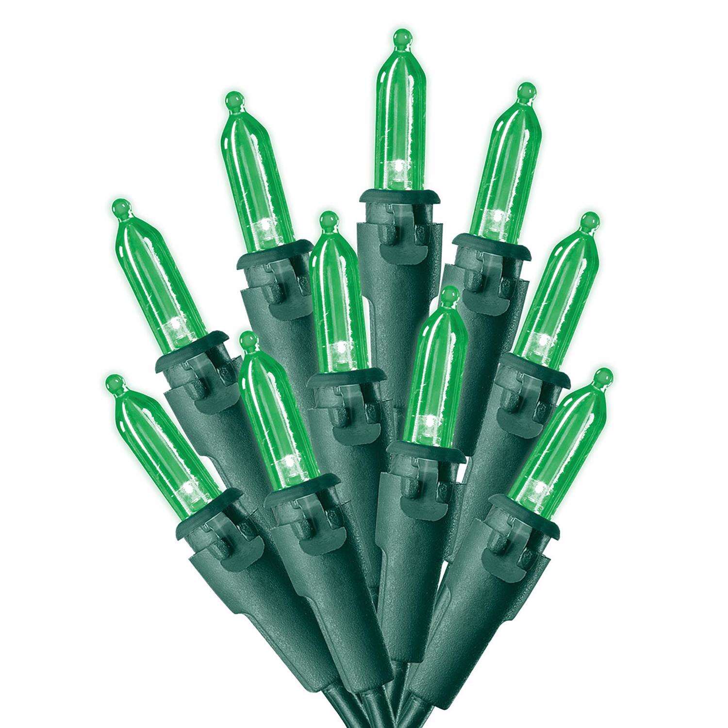 Celebrations LED Mini Green 100 ct String Christmas Lights 24.5 ft.