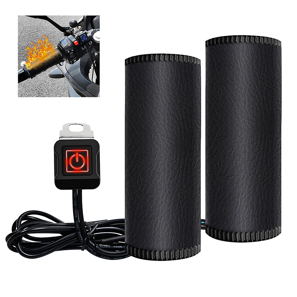 Motorcycle Heating Handle Cover 12v Intelligent Temperature 5-gear Adjustment Heating Handle Cover Winter Riding Warm Handle Cover