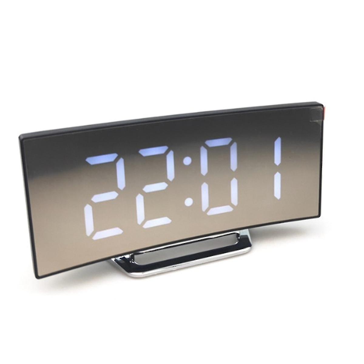 Luminous Large Digital Curved Dimmable Alarm Clock Green