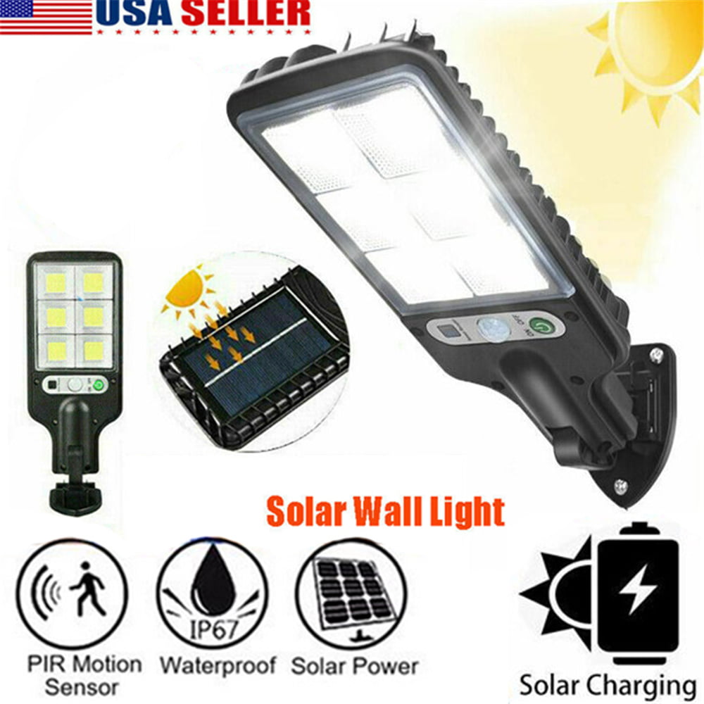 10PKS 600W LED Solar Flood Light Motion Sensor Security Wall Street Yard Outdoor Lamp