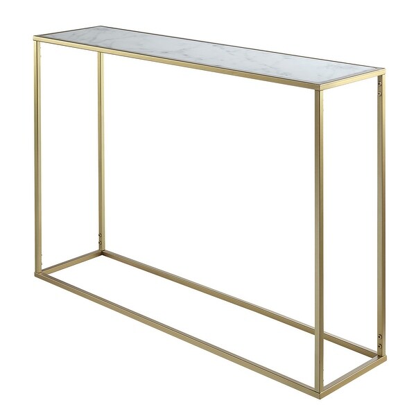 Silver Orchid Hasmik Rectangular Faux Marble Console Table