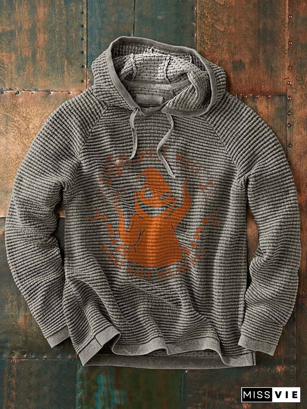 Men's Halloween Well Well What Have We Here Print Casual Hooded Sweatshirt