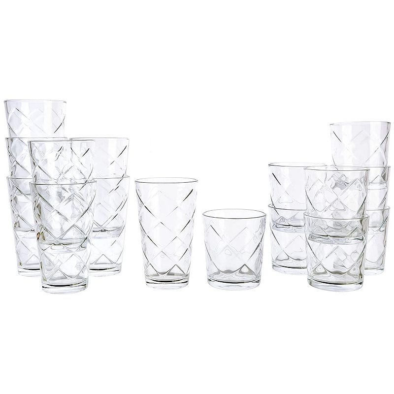 Gibson Everyday 16 Piece Lattice Glassware Drinkware Set