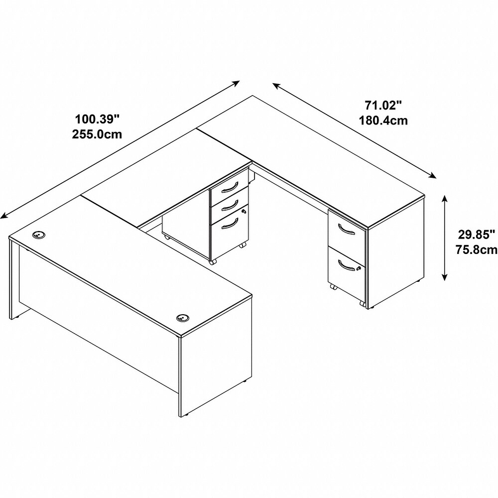Series C 72W U Shaped Desk with Drawers by Bush Business Furniture