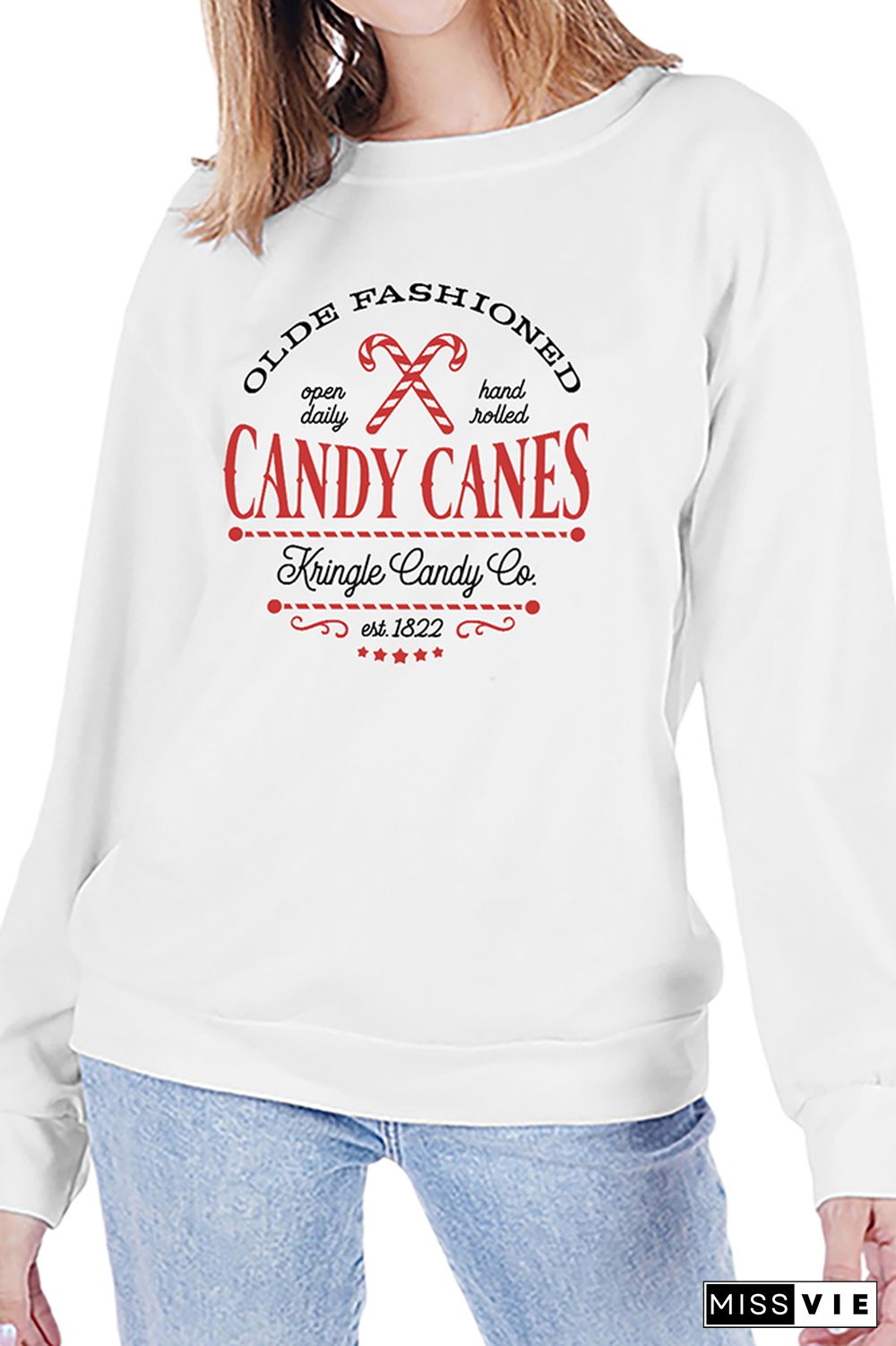 Old Fashioned Candy Canes Sweatshirt Wholesale