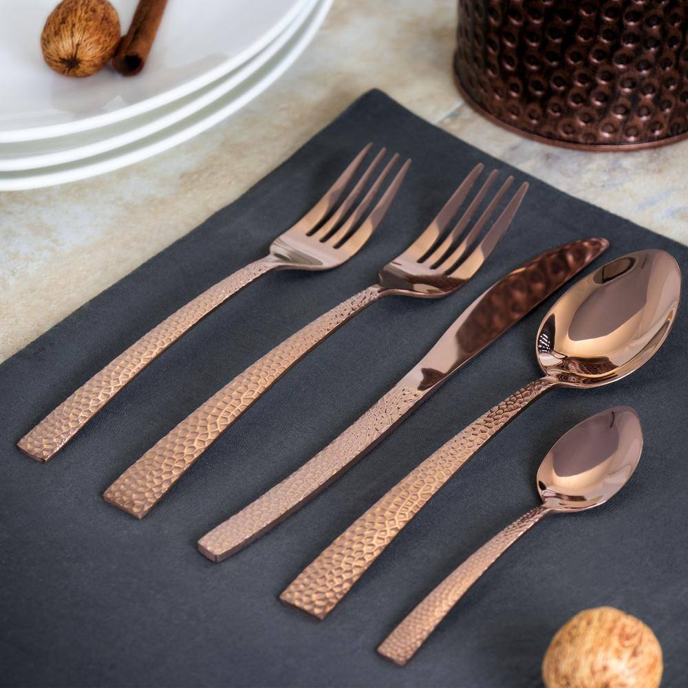 MegaChef Baily 20-Piece Rose Gold Stainless Steel Flatware Set (Service for 4) 985112454M