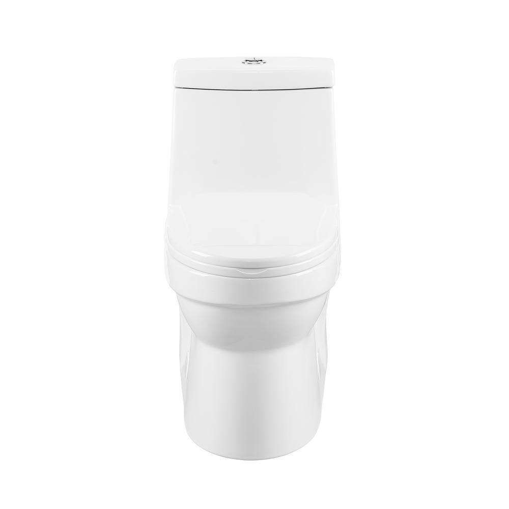 Swiss Madison Virage 1-piece 0.81.28 GPF Dual Flush Elongated Toilet in White Seat Included SM-1T118