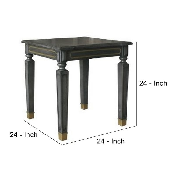 End Table with Wooden Square Tapered Legs， Gray