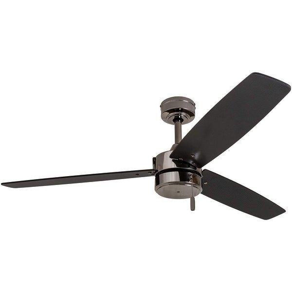 Prominence Home Journal Indoor/Outdoor Ceiling Fan， Damp Rated， Contemporary， Gun Metal - 52-inch Shopping - The Best Deals on Ceiling Fans | 34777946