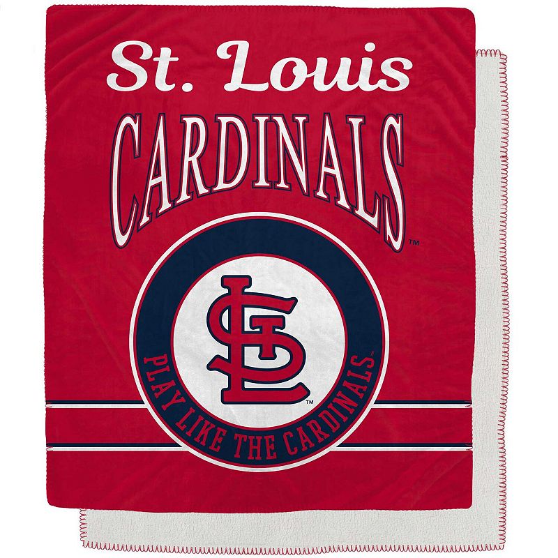 St. Louis Cardinals 50 x 60 Retro Emblem Flannel Fleece Sherpa Blanket