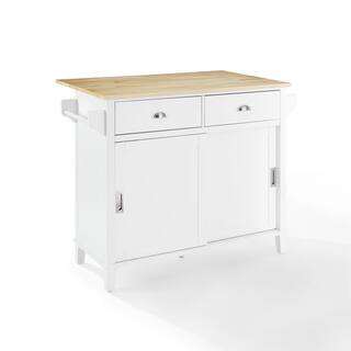 CROSLEY FURNITURE Cora White Kitchen Island with Drop Leaf CF3039NA-WH