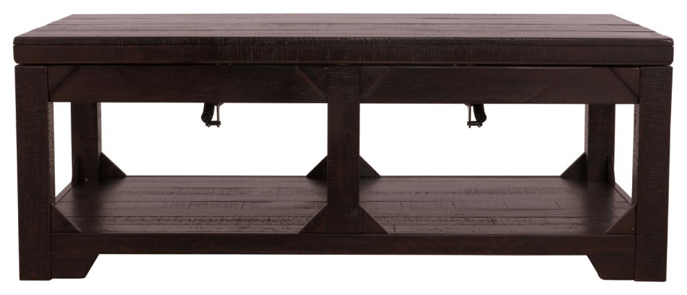 Rogness Casual Rustic Brown Lift Top Cocktail Table   Rustic   Coffee Tables   by Homesquare  Houzz