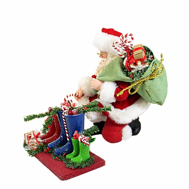 Possible Dreams St Nicholas Day Two Piece Figurine 8 5 Inches Santa Boots Candy Canes 6012254 Polyresin Red