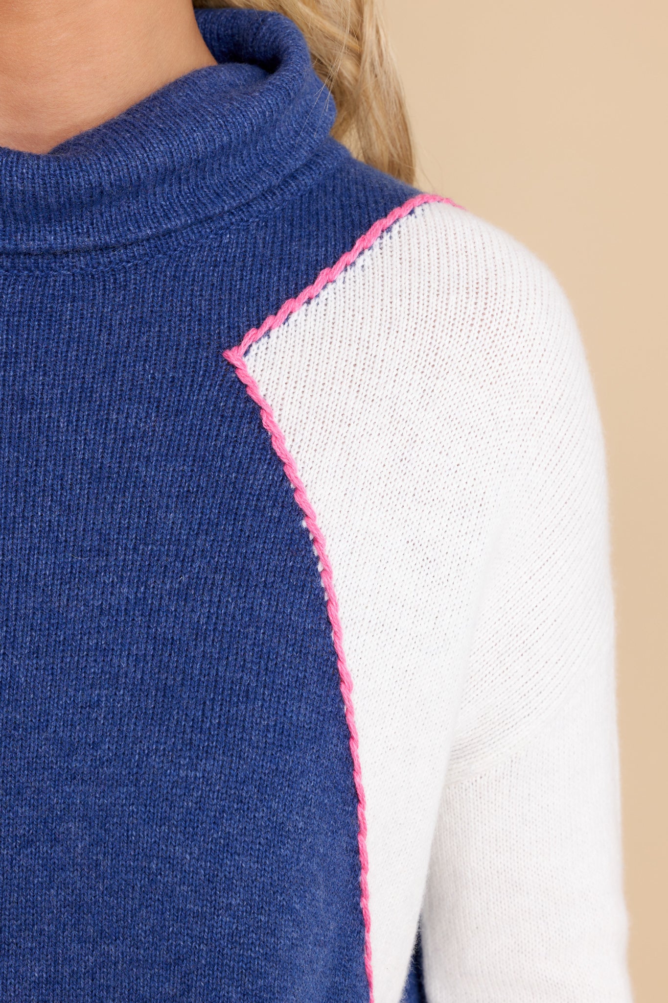 Walls Of My Heart Indigo Multi Patchwork Sweater