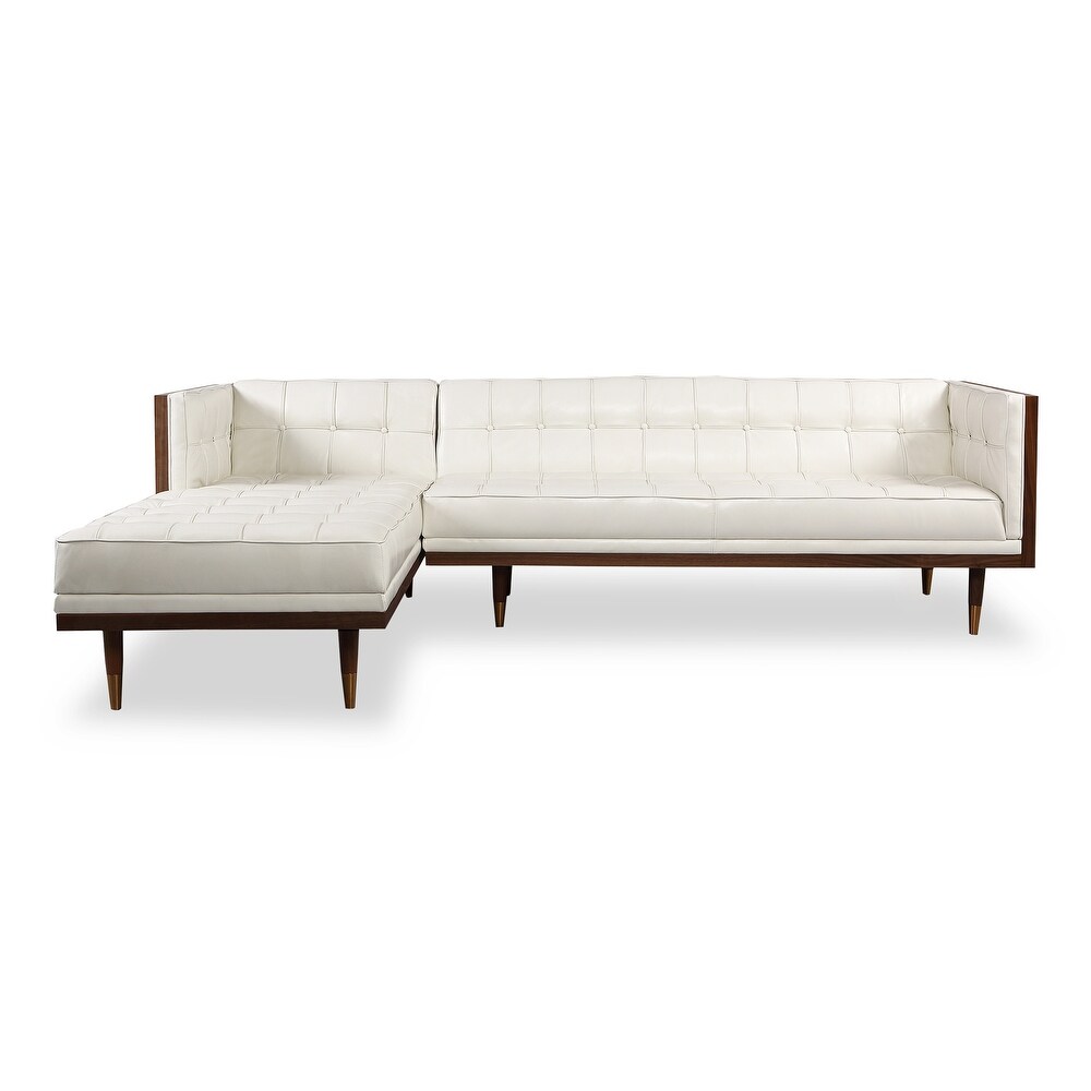 Kardiel Woodrow Box Midcentury Mod Sofa Sectional  Top Grain Leather