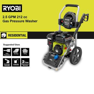 RYOBI 3200 PSI 2.5 GPM 212cc Gas Pressure Washer RY80588A