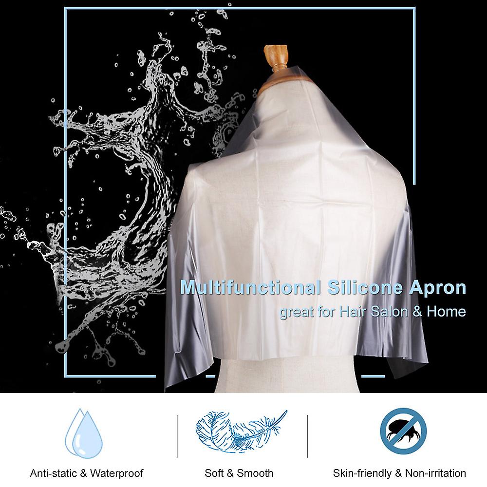 Neck Cape Silicone Apron For Hair Salon Shampoo Cape Hair Dye Cape Barber Coloring Cutting Capes Waterproof Makeup Cape Hairdressing Tool Transparent