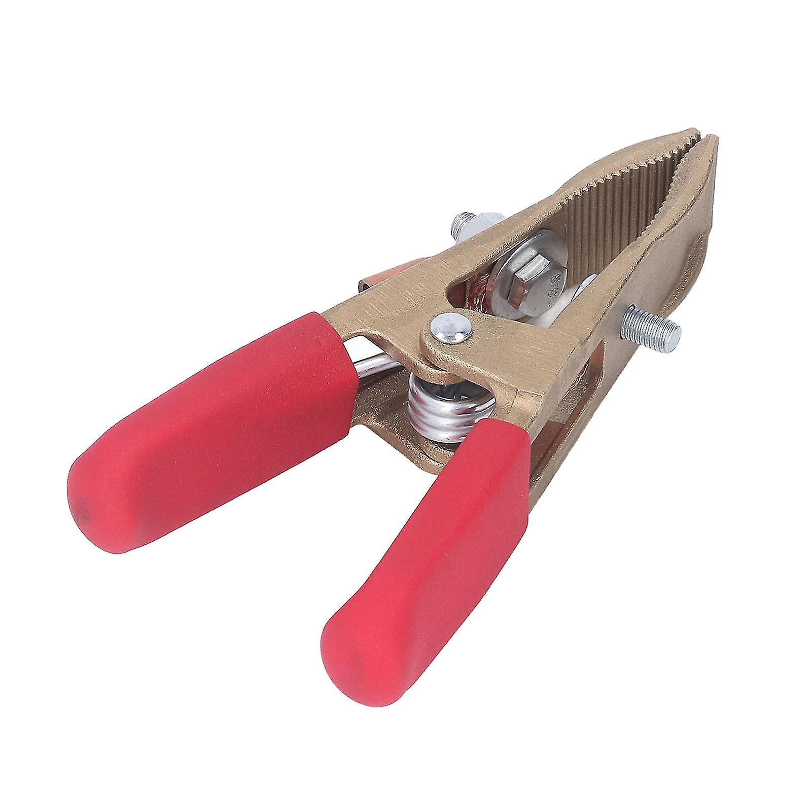 Welding Ground Clamp Brass 500A Anti Oxidation Welding Earth Clip for Power Train Manufacturing Red