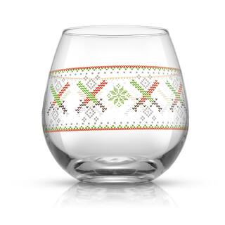 JoyJolt Star Wars Ugly Sweater Collection 15 oz. Stemless Drinking Glass (Set of 4) JSW10839