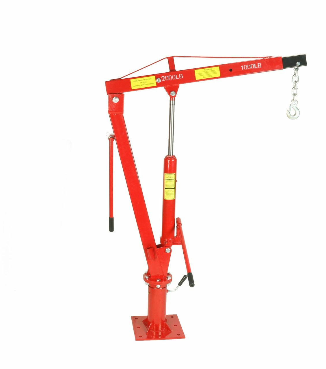 Dragway Tools 1 Ton Crane w/ Swivel Base Hydraulic Jack  Foldable Arm