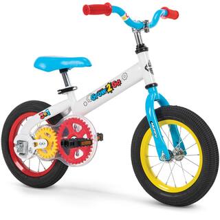 Huffy 12 in. White and Blue Grow to Go Conversion Bike 22321