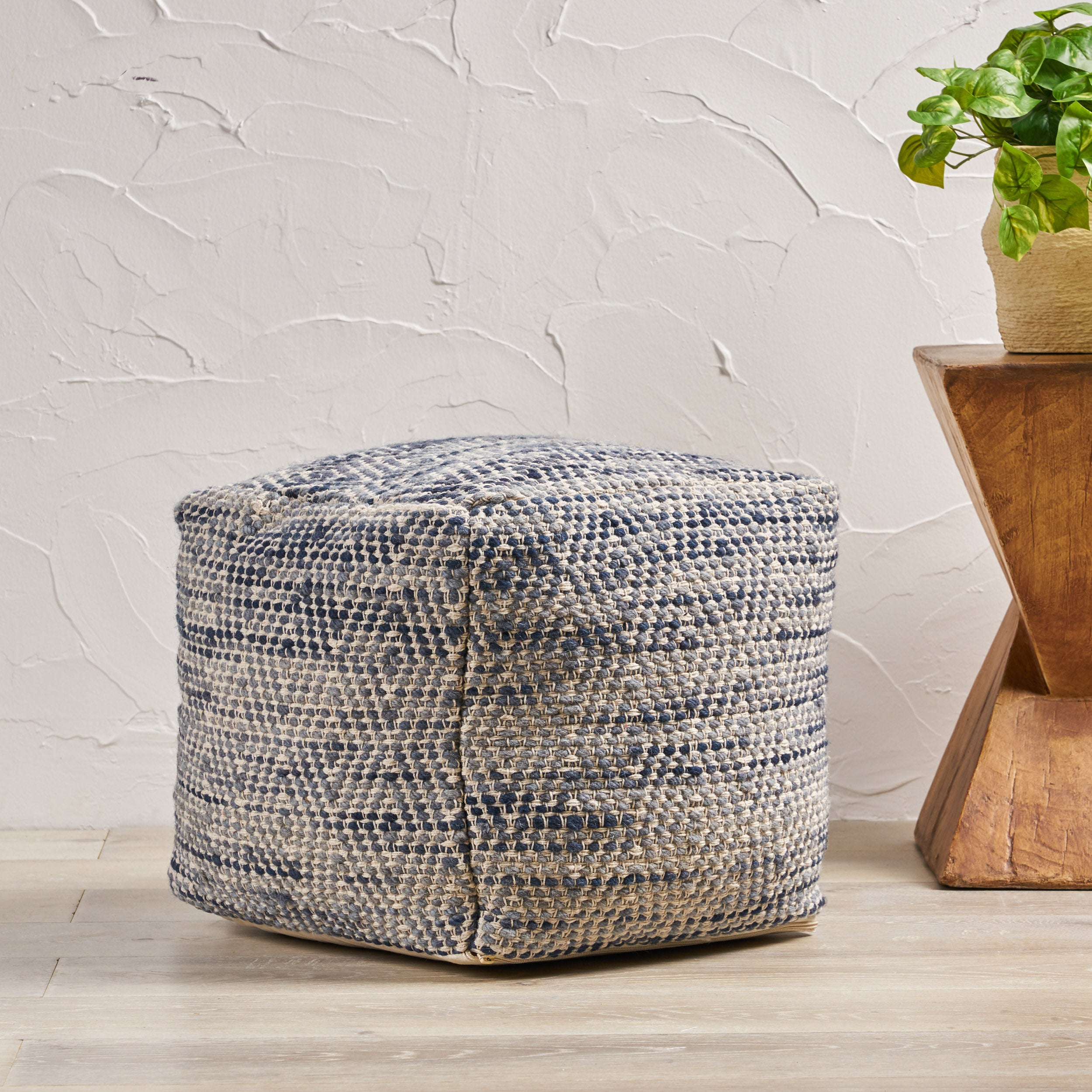 Bixby Handcrafted Boho Fabric Pouf