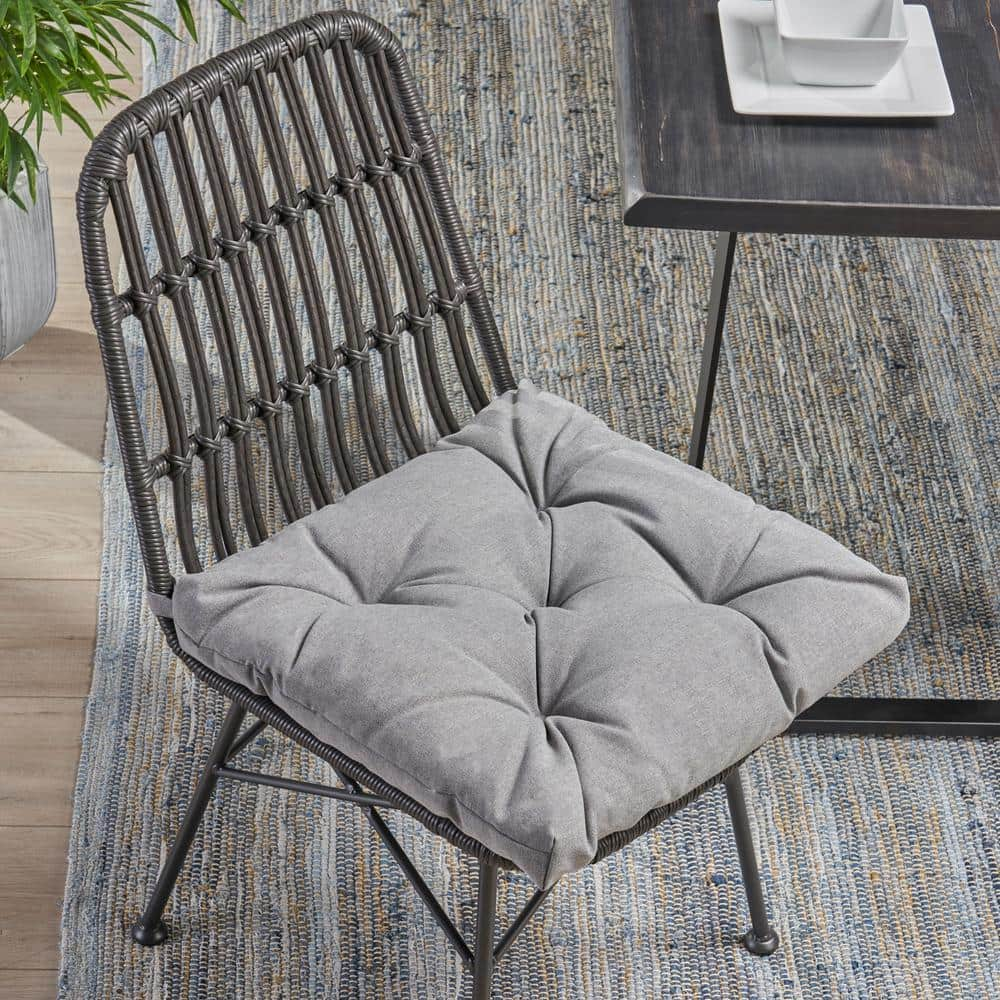 Noble House Baird Charcoal Tufted Chair Pad 68640