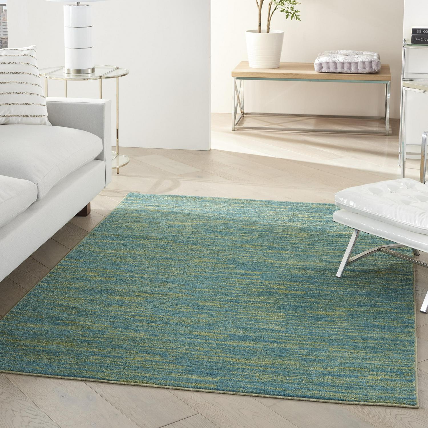 Noursion Essentials Solid Contemporary Blue Green 58242 x 78242 Area Rug (58242 x 78242)  Crowdfused