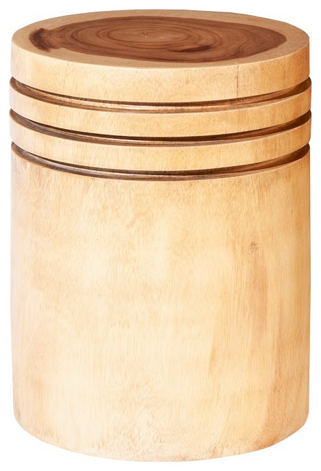 Chamcha Wood Side Table  Round   Rustic   Side Tables And End Tables   by HedgeApple  Houzz