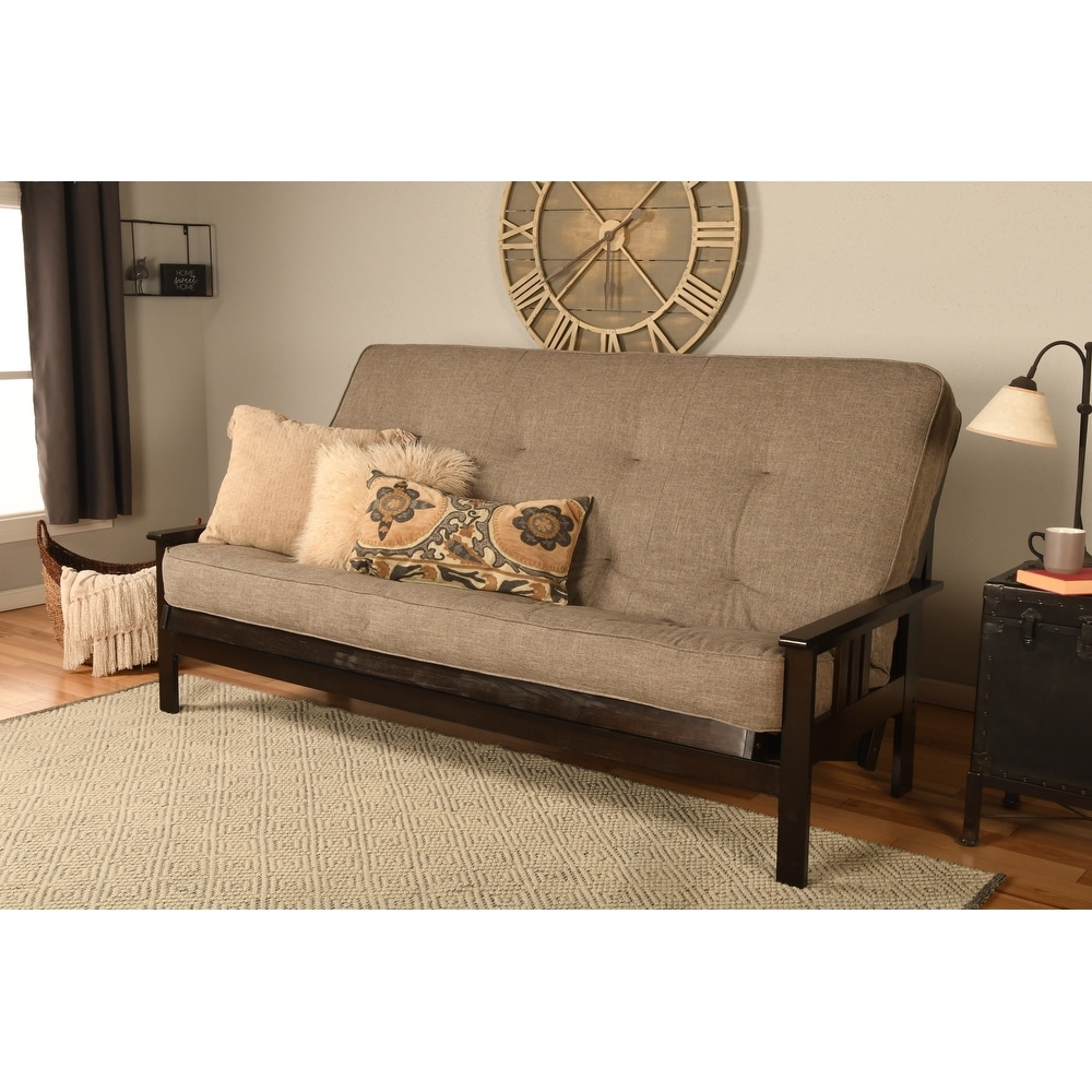 Somette Monterey Queen size Futon Set in Espresso Finish with Linen Mattress