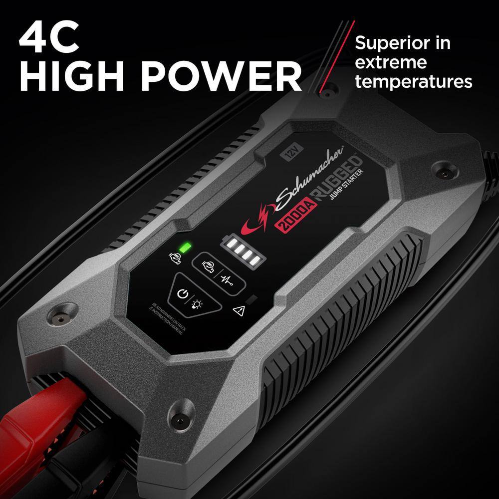 Schumacher Electric Schumacher Rugged Lithium Automotive 12-Volt 2000 Amp Portable Jump Starter and Power Bank SL1651