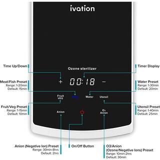 Ivation Multipurpose Ozone Sterilizer for Air and Water Air Purifier Portable Home Deodorizing and Disinfecting System IVAWOZ2