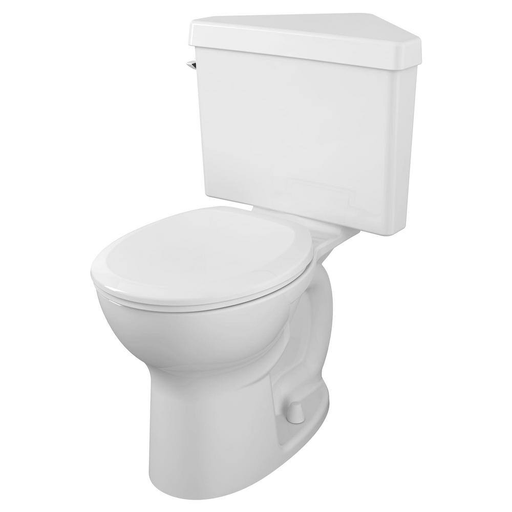 American Standard Cadet 3 Powerwash Triangle Tall Height 2-Piece 1.6 GPF Round Toilet in White Seat not Included 270BD001.020