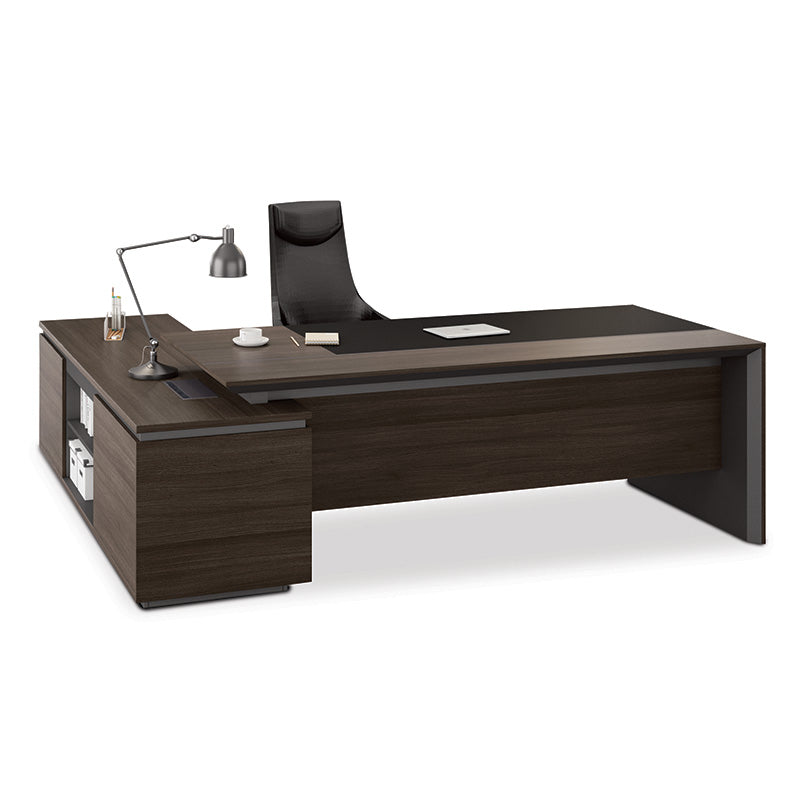 CARTER Executive Office Desk with Right Return 2.2M - Coffee & Charcoal