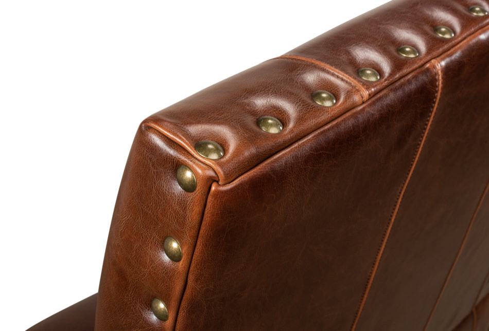 Italian Leather Settee   Traditional   Armchairs And Accent Chairs   by Sideboards and Things  Houzz