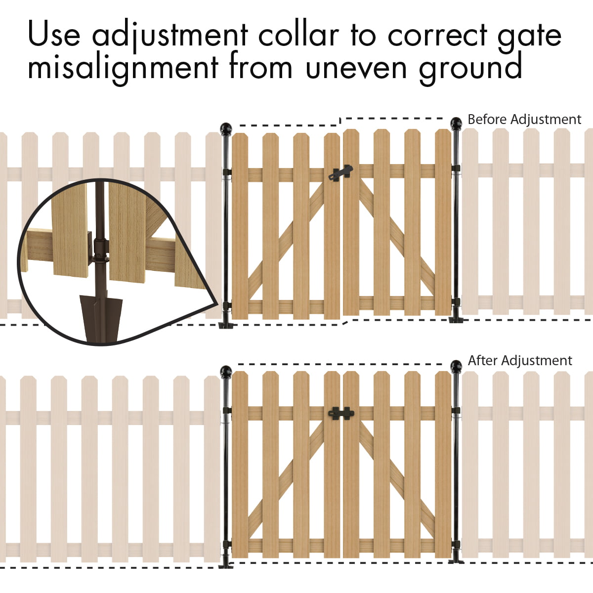 Yardlink Cedar Wood Fence Gate, 34 inch H x 44 inch W