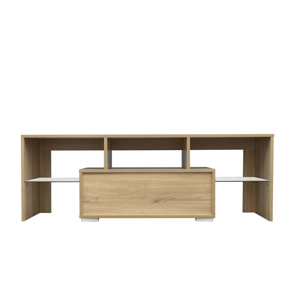 Wood TV Stand for Up to 55\