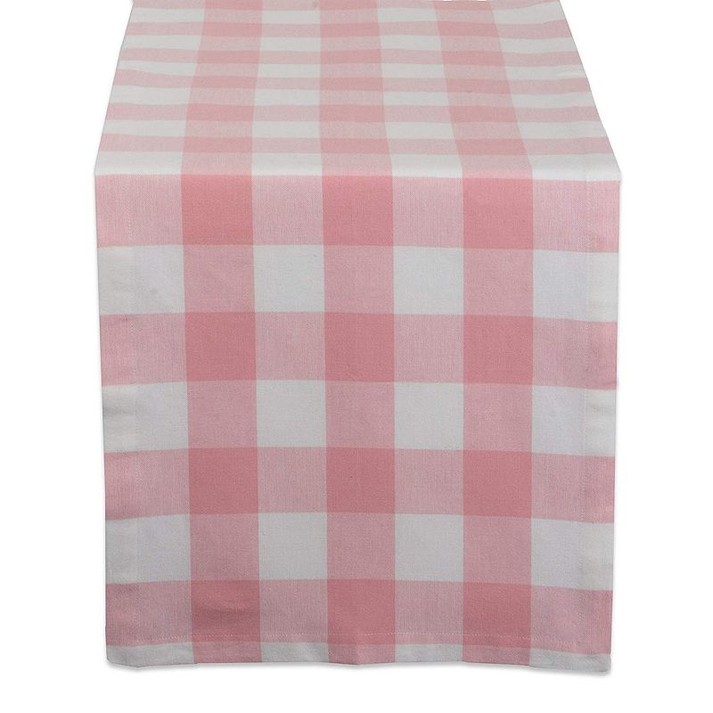 72 Pink and White Buffalo Checkered Rectangular Table Runner