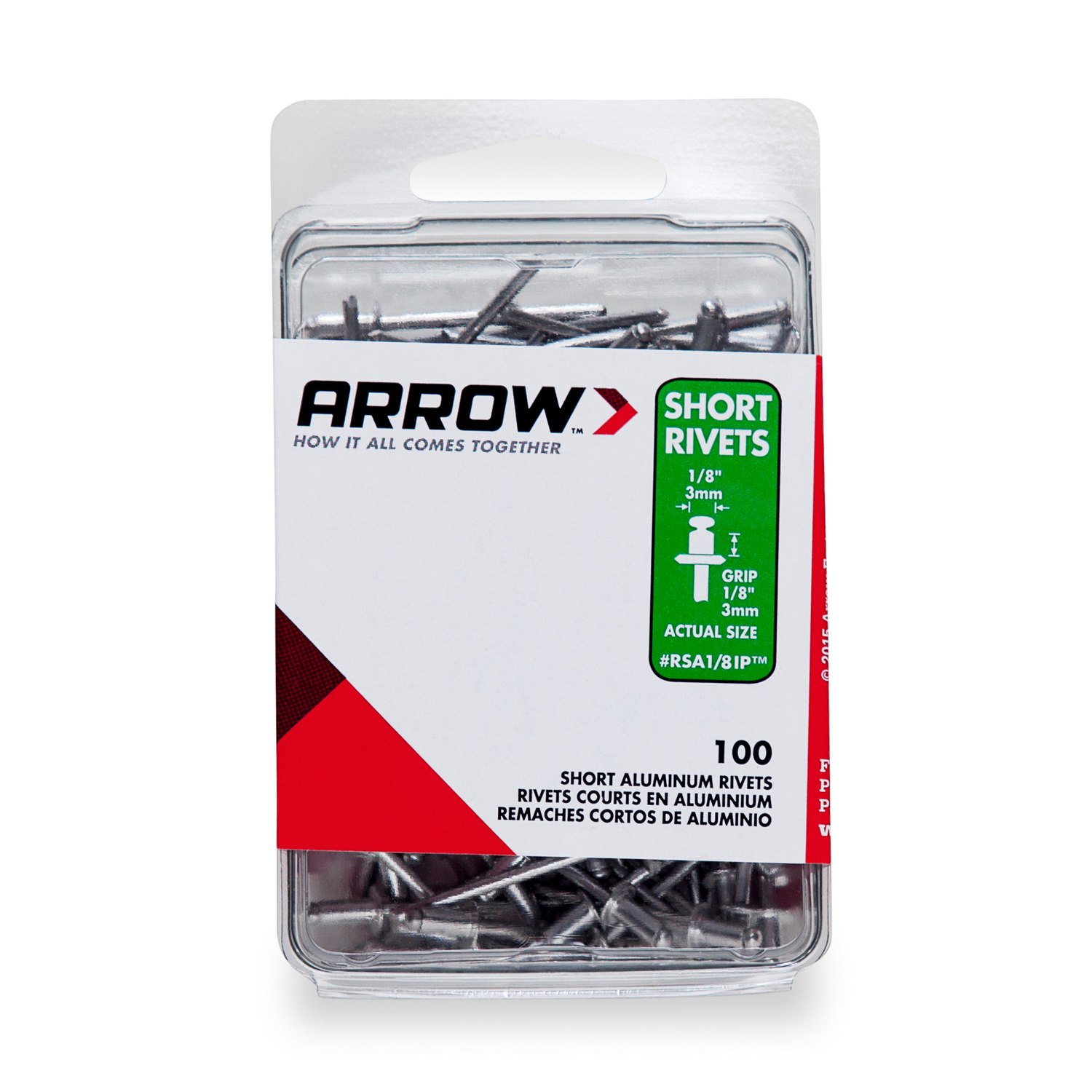 Arrow 1/8 in. D X 1/8 in. Aluminum Rivets Silver 100 pk