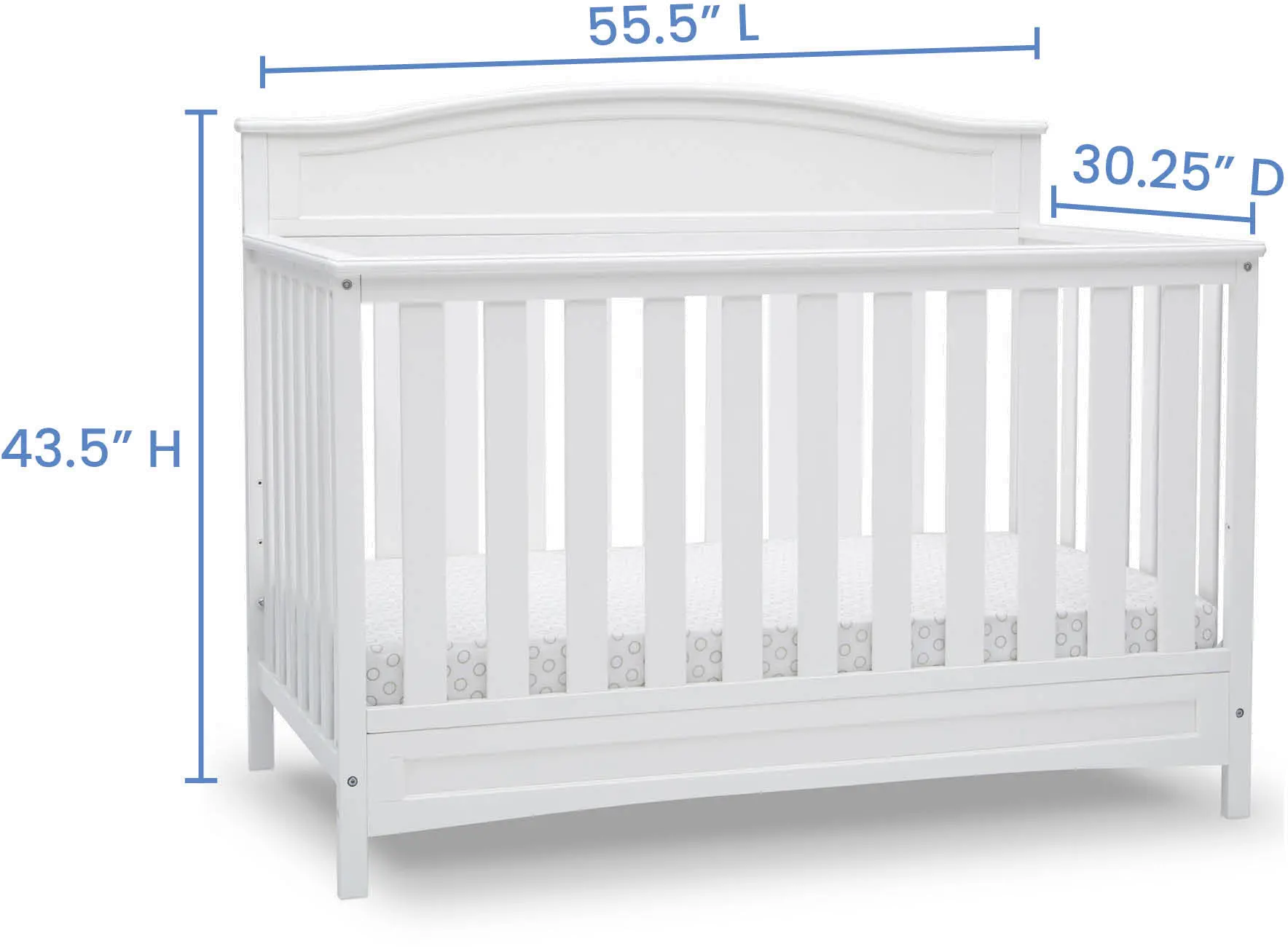 Emery White 4-in-1 Convertible Crib