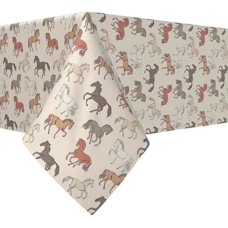 Square Tablecloth， 100% Polyester， 60x60， Wild Horses