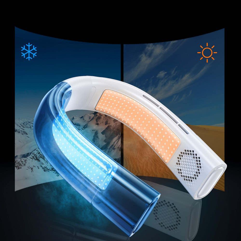 TORRAS Coolify 2 Bladeless 15 in Wearable Neck Air Conditioner and Heater Personal Fan 3 Speeds Arctic White 5000 mAh