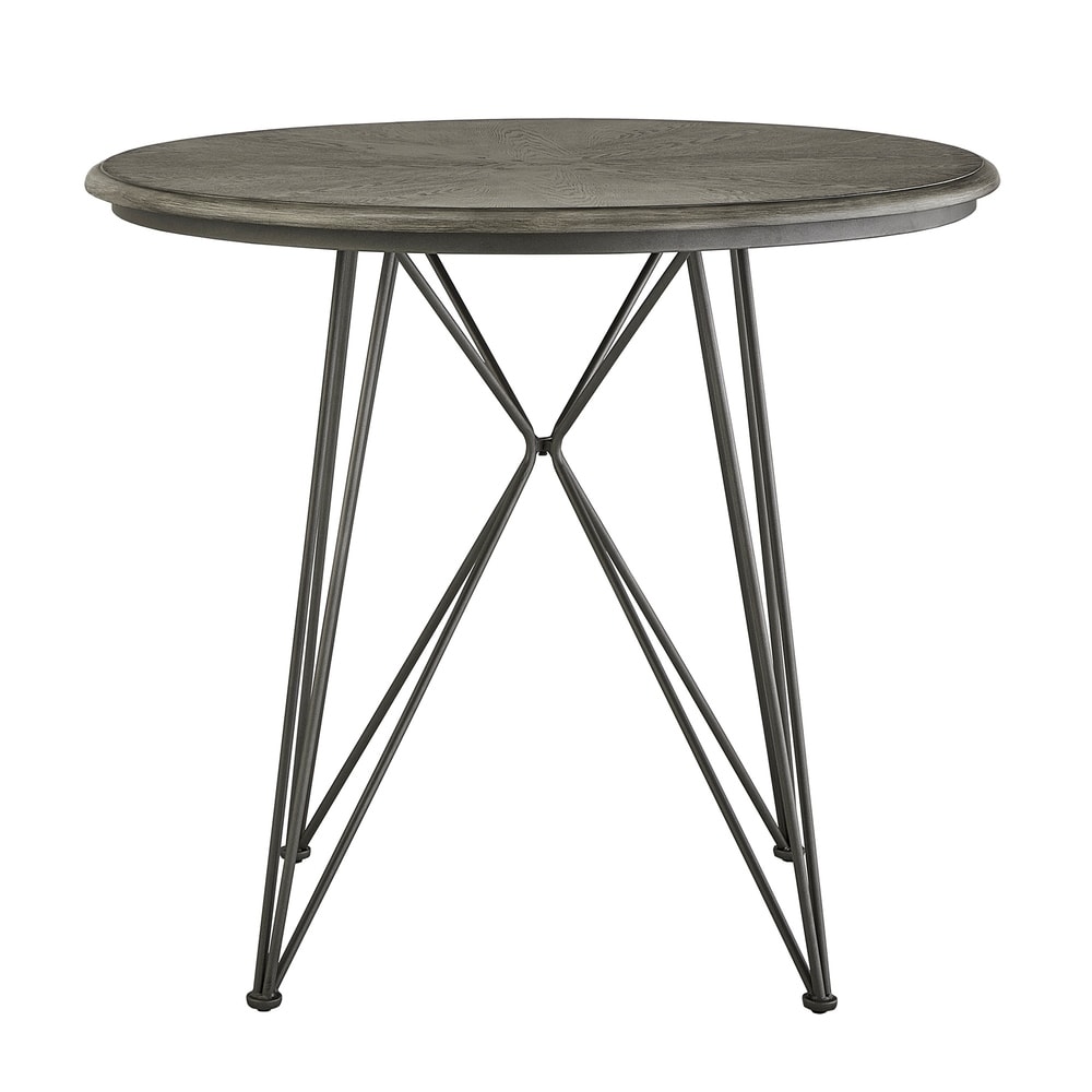 Mabel 42 inch Round Iron and Wood Counter Height Table or Dining Set by iNSPIRE Q Modern